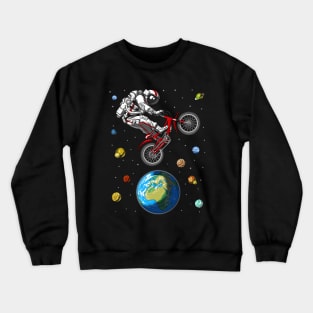 Astronaut Bicycle Jumping Crewneck Sweatshirt